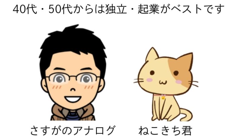 当ブログの登場人物さすがのアナログ(管理人)と猫
