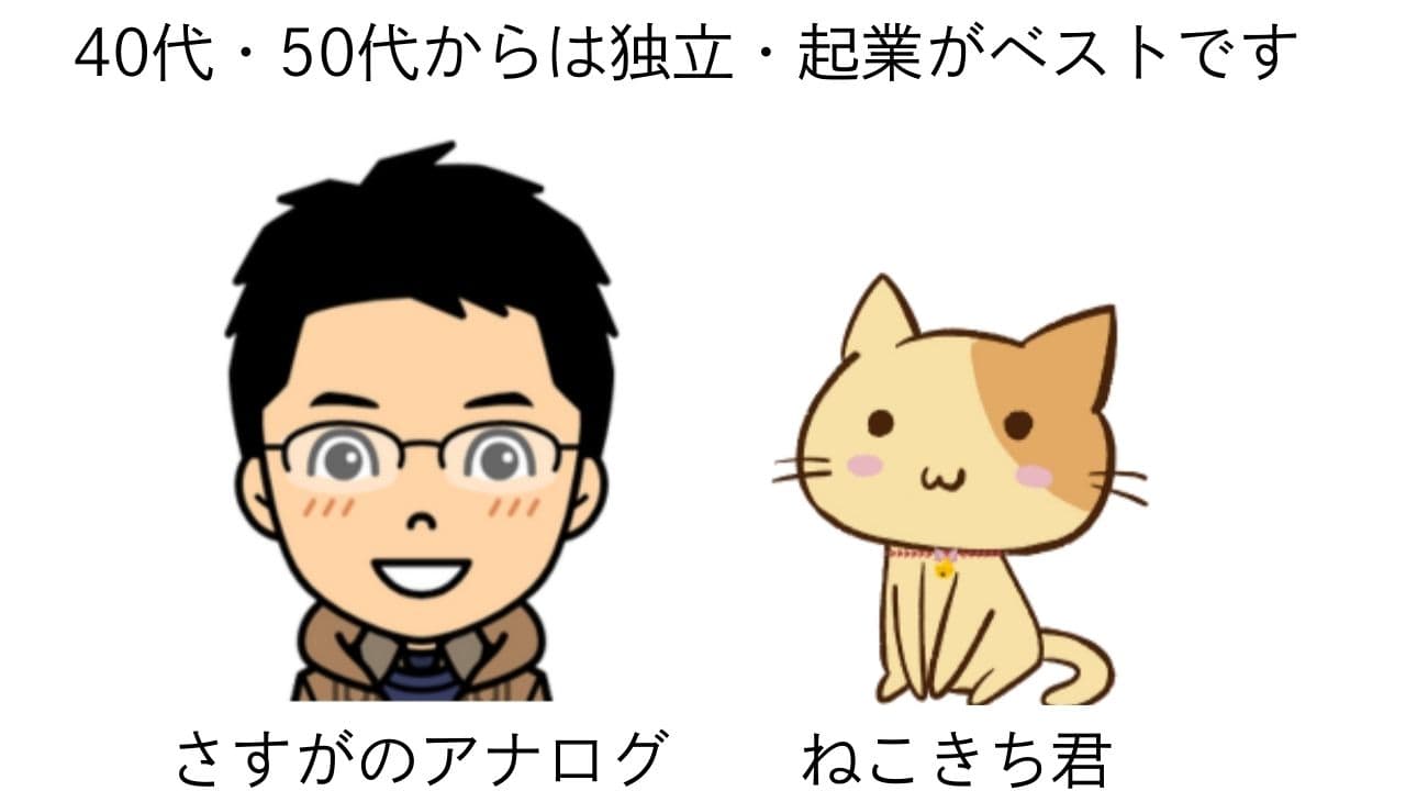 さすがのアナログ（管理人）と猫のイラスト