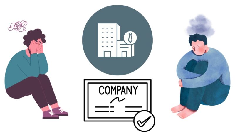 会社勤めに悩んでいる2人の従業員
