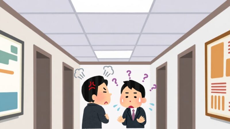 社内で上司に怒られている会社員
