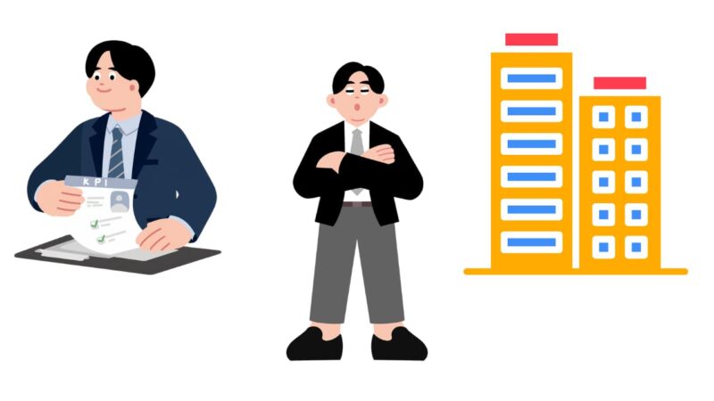 会社内で力を発揮できる従業員のイラスト